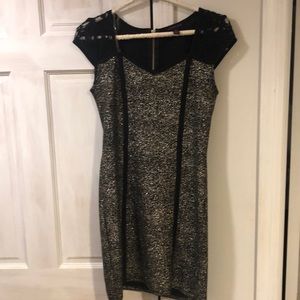 Black and gold metallic dress